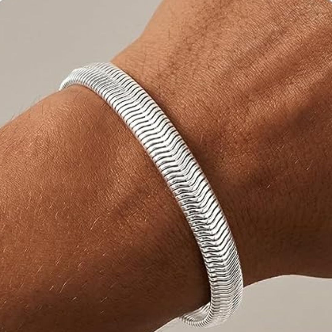 Bram – Elegante zilverkleurige geweven herenarmband