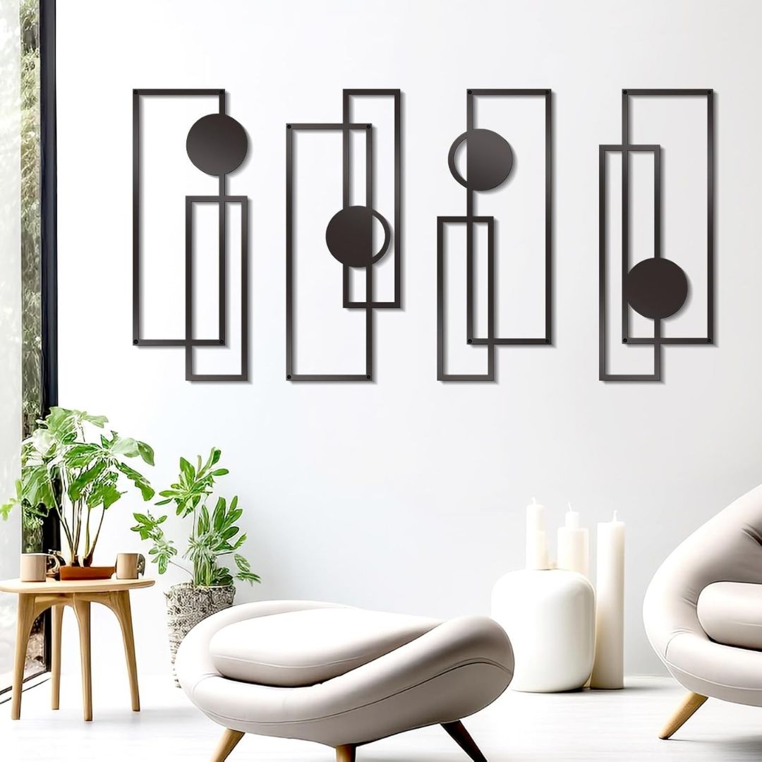 Lars – Moderne geometrische metalen wanddecoratie set van 4 stuks