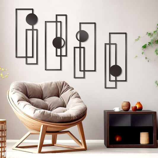 Lars – Moderne geometrische metalen wanddecoratie set van 4 stuks