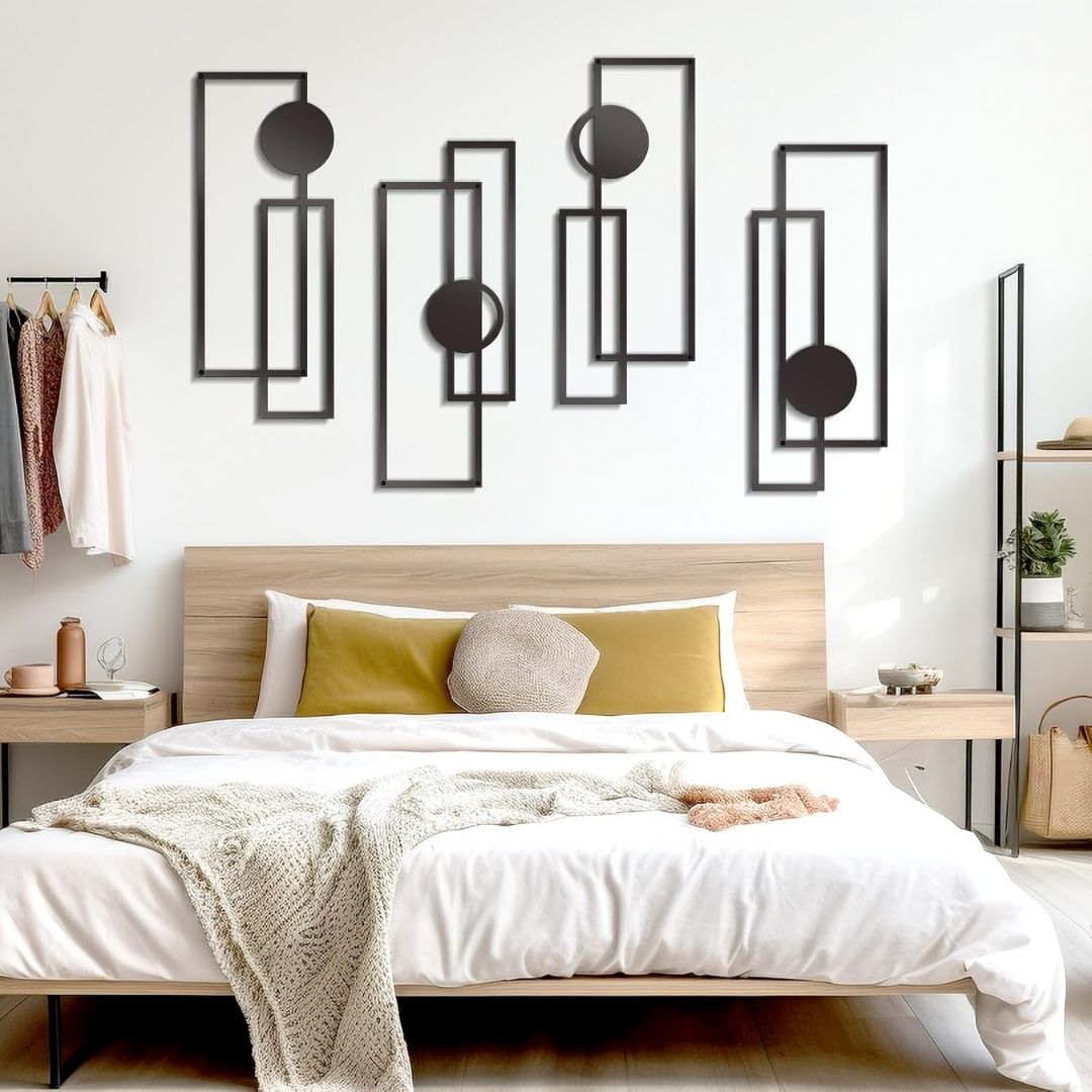 Lars – Moderne geometrische metalen wanddecoratie set van 4 stuks