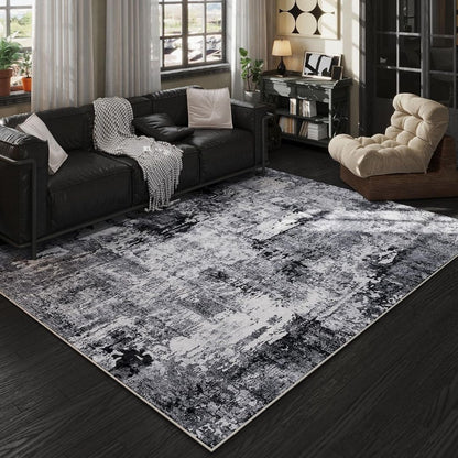 Milan – Modern abstract vloerkleed met gemêleerd zwart-wit motief