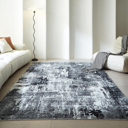 Milan – Modern abstract vloerkleed met gemêleerd zwart-wit motief