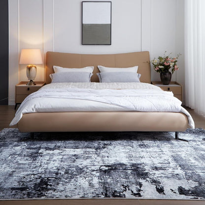Milan – Modern abstract vloerkleed met gemêleerd zwart-wit motief